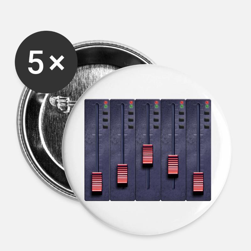 Music, musical, musical notes - Buttons large 2.2''/56 mm (5-pack) - white