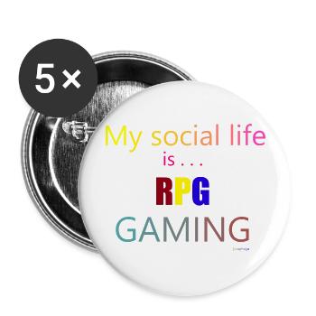 My Social Life is... - Buttons groß 56 mm (5er Pack) - Weiß - Vorne