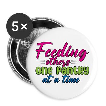 Nourrir les autres un garde-manger à la fois 4 - Lot de 5 grands badges (56 mm) - blanc - Devant