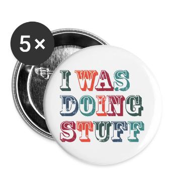 I was doing stuff vintage - Buttons large 2.2''/56 mm (5-pack) - white - Front