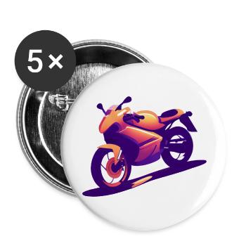 Motorcycle Motorcycle Fan Motorcross Motorcyclists - Buttons large 2.2''/56 mm (5-pack) - white - Front