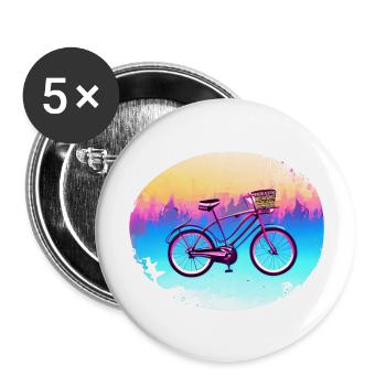 Cyclists Cycling Cycling Cyclists - Buttons large 2.2''/56 mm (5-pack) - white - Front