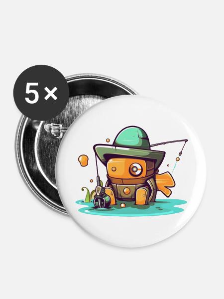 Sinful robot - Buttons large 2.2''/56 mm (5-pack) - white