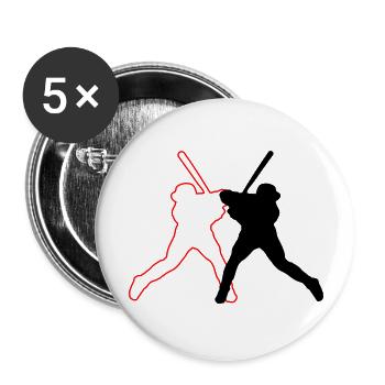 Conception de baseball 02 - Lot de 5 grands badges (56 mm) - blanc - Devant