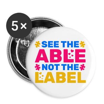 See The Able Not The Label - Buttons large 2.2''/56 mm (5-pack) - white - Front