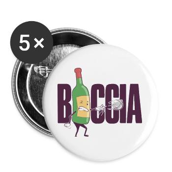 Boccia player Clothing with bocce balls Boccia - Buttons large 2.2''/56 mm (5-pack) - white - Front
