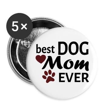 Dog Hund - Buttons large 2.2''/56 mm (5-pack) - white - Front