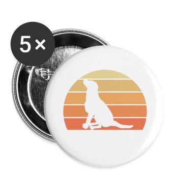 Dog Hund - Buttons groß 56 mm (5er Pack) - Weiß - Vorne
