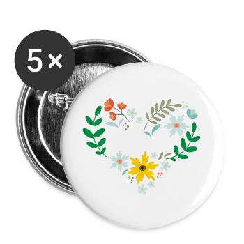 Beste Mutter aller Zeiten - Buttons groß 56 mm (5er Pack) - Weiß - Vorne