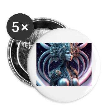 Giger Queen - Buttons large 2.2''/56 mm (5-pack) - white - Front