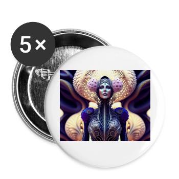 Biomorph Woman - Buttons large 2.2''/56 mm (5-pack) - white - Front