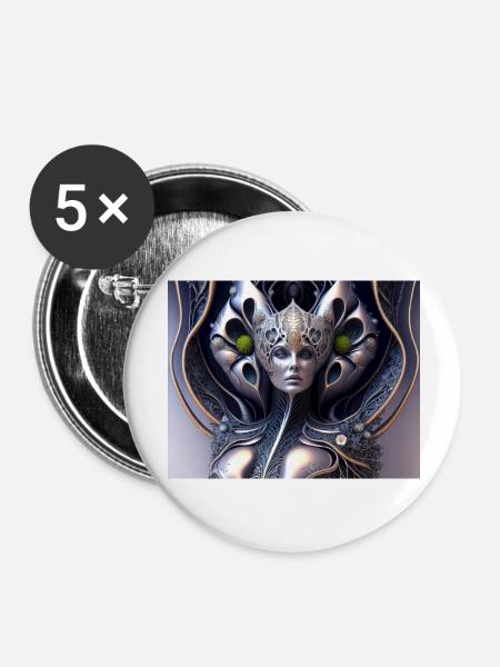 Mystische Hexe - Buttons groß 56 mm (5er Pack) - Weiß