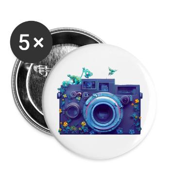 Photographer Camera Photographers Funny Photography - Buttons large 2.2''/56 mm (5-pack) - white - Front