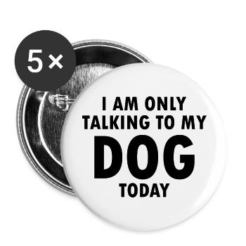 Dog Hund - Buttons groß 56 mm (5er Pack) - Weiß - Vorne