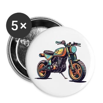 Motorcycle - Buttons large 2.2''/56 mm (5-pack) - white - Front