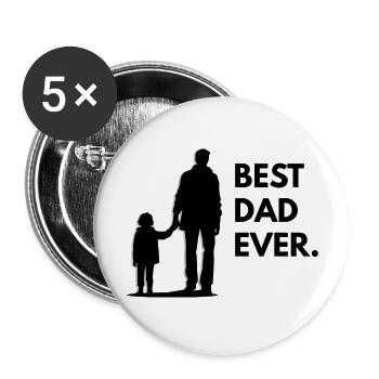 Mein Vater - Buttons groß 56 mm (5er Pack) - Weiß - Vorne
