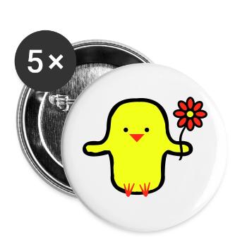 cute bird - Buttons groß 56 mm (5er Pack) - Weiß - Vorne