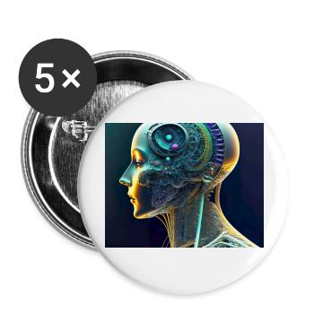 Mechanical brain - Buttons large 2.2''/56 mm (5-pack) - white - Front