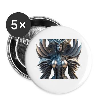 Eiserne Jungfrau - Buttons large 2.2''/56 mm (5-pack) - white - Front