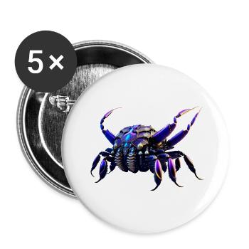 Roboter Krabbe - Buttons groß 56 mm (5er Pack) - Weiß - Vorne