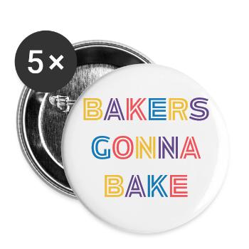 Les boulangers vont cuire - Lot de 5 grands badges (56 mm) - blanc - Devant