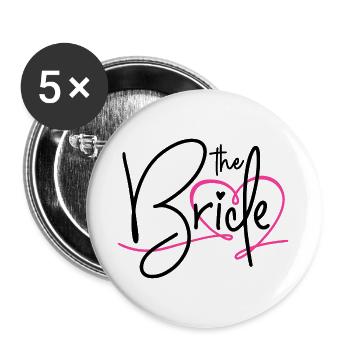 The bride - Buttons groß 56 mm (5er Pack) - Weiß - Vorne