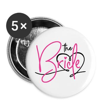 MARIÉE ENTERREMENT DE VIE DE JEUNE FILLE 2025 - Lot de 5 grands badges (56 mm) - blanc - Devant
