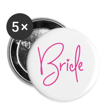 The bride - Buttons groß 56 mm (5er Pack) - Weiß - Vorne