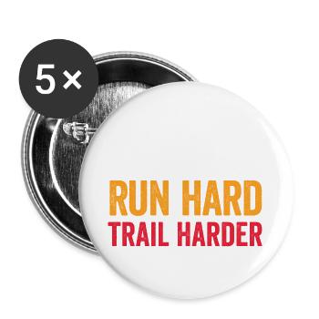 Courez fort. Trail plus difficile. - Lot de 5 grands badges (56 mm) - blanc - Devant