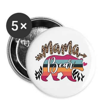 Mother's Day Vintage Mama/Mom 2 - Buttons large 2.2''/56 mm (5-pack) - white - Front