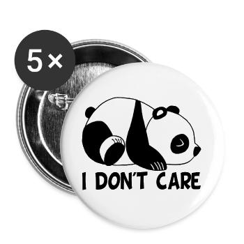 I don't care (English) - Buttons large 2.2''/56 mm (5-pack) - white - Front