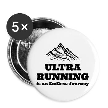 Ultra Running is an Endless Journey - Buttons large 2.2''/56 mm (5-pack) - white - Front