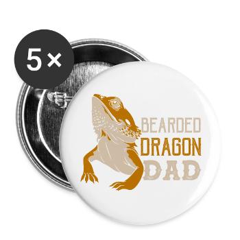 Bearded Dragon Dad Reptile Lizard Lover - Buttons large 2.2''/56 mm (5-pack) - white - Front