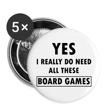 boardgame chess backgammon game night - Buttons groß 56 mm (5er Pack) - Weiß - Vorne