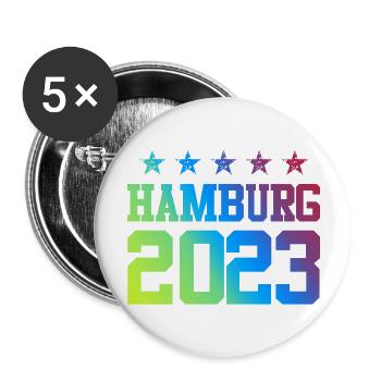 Hamburg 2023 - Buttons groß 56 mm (5er Pack) - Weiß - Vorne