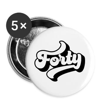Quarante 40e anniversaire Hommes Femmes 40 ans - Lot de 5 grands badges (56 mm) - blanc - Devant