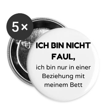 faul3 - Buttons groß 56 mm (5er Pack) - Weiß - Vorne