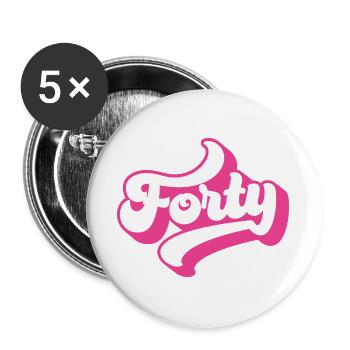 Quarante-40e anniversaire pour les femmes de 40 ans - Lot de 5 grands badges (56 mm) - blanc - Devant