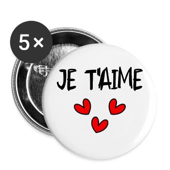 BONNE FÊTE PAPA. PAPA. FÊTE DES PÈRES. BONNE FÊTE - Lot de 5 grands badges (56 mm) - blanc - Devant