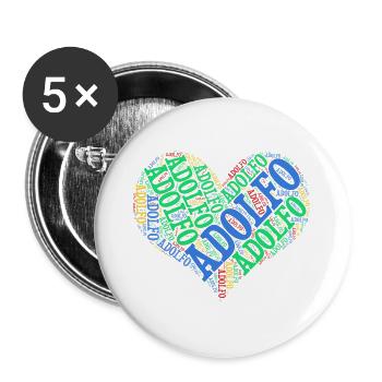 t-shirt Adolfo heart word cloud t-shirt - Buttons large 2.2''/56 mm (5-pack) - white - Front