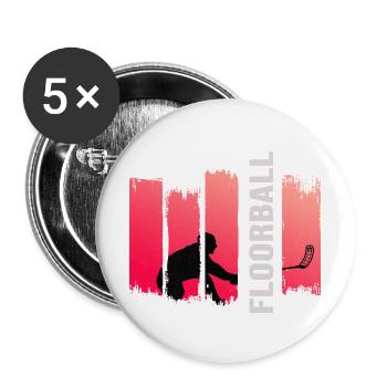 Floorball Unihockey FLOORBALL SPORT Floorballer - Buttons large 2.2''/56 mm (5-pack) - white - Front