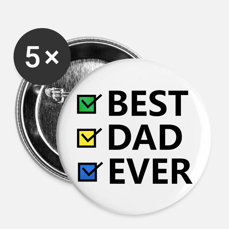 Best dad ever - Buttons large 2.2''/56 mm (5-pack) - white