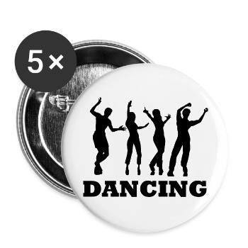 Danse Musique de danse - Lot de 5 grands badges (56 mm) - blanc - Devant
