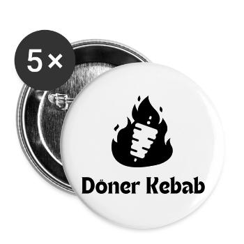 Doner kebab - Buttons large 2.2''/56 mm (5-pack) - white - Front