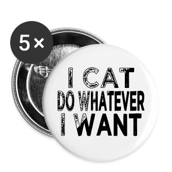 funny cat lover house cat quote pet cat fun cat - Buttons groß 56 mm (5er Pack) - Weiß - Vorne