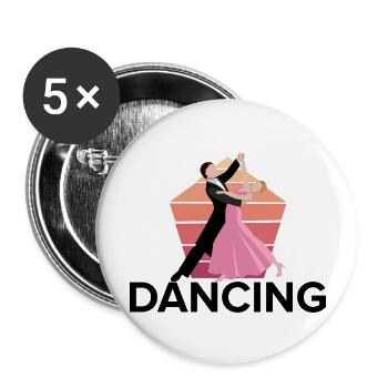 Dancing Dance Music - Buttons large 2.2''/56 mm (5-pack) - white - Front