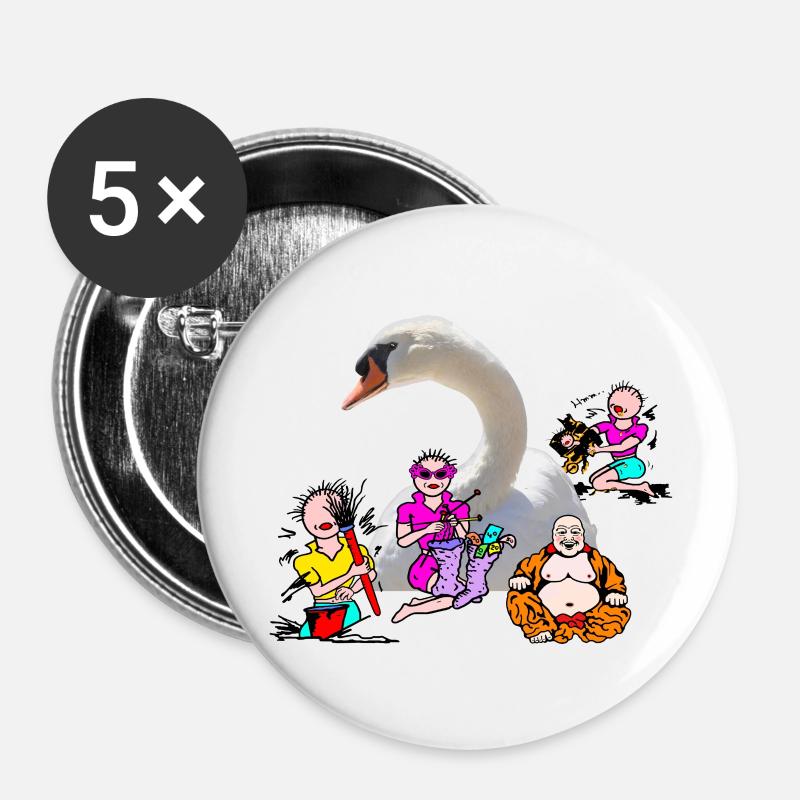 Swan Company - Buttons large 2.2''/56 mm (5-pack) - white