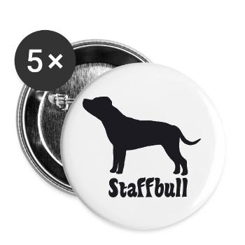 Staffordshire Bullterrier - Buttons groß 56 mm (5er Pack) - Weiß - Vorne