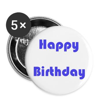 ALLES GUTE ZUM GEBURTSTAG. ALLES GUTE ZUM GEBURTSTAG. JAHRESTAG. - Buttons groß 56 mm (5er Pack) - Weiß - Vorne