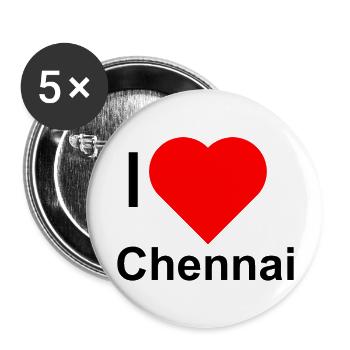 J’ADORE Chennai - Lot de 5 grands badges (56 mm) - blanc - Devant